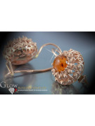 Russian Soviet silver rose gold plated 925 Amber earrings veab007